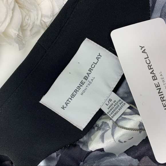 NEW Katherine Barclay Floral lined boyfriend blazer in Black - Picture 8 of 9